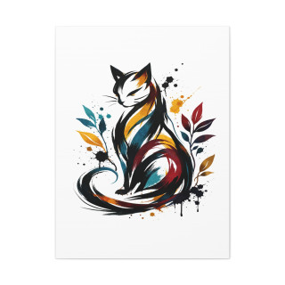 Poster Chat Artistique Moderne – Déco Murale Élégante