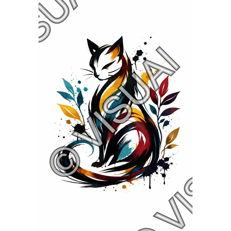 Poster Chat Artistique Moderne – Déco Murale Élégante