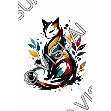 Poster Chat Artistique Moderne – Déco Murale Élégante