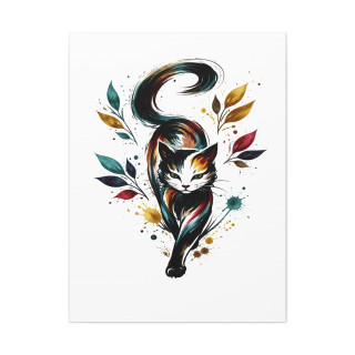 Illustration chat artistique coloré – Poster & toile 30x40 / 40x60