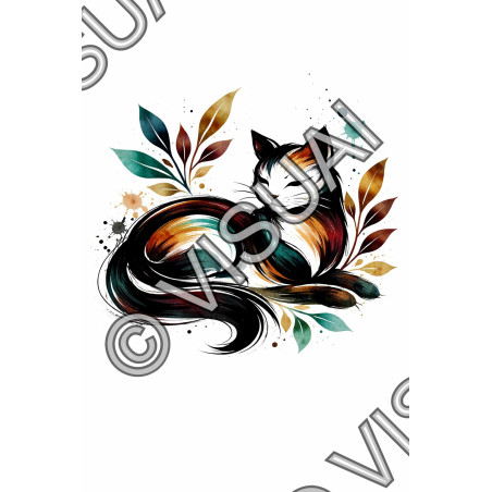 Illustration chat artistique moderne – Poster & toile 30x40 / 40x60