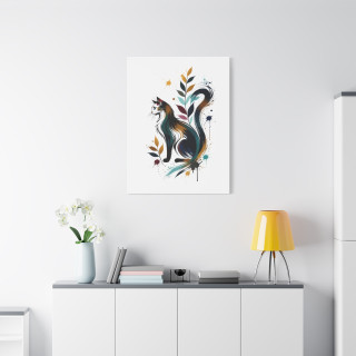 Chat Profil Élégant – Affiche Artistique Aquarelle Moderne Verticale