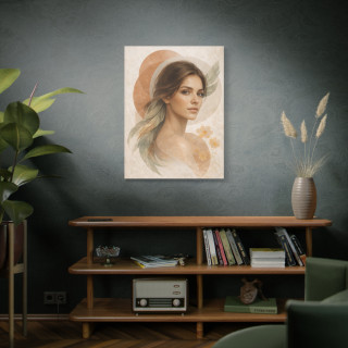 Portrait féminin abstrait naturel – Affiche & toile déco moderne | VISUAI