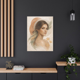 Portrait féminin abstrait naturel – Affiche & toile déco moderne | VISUAI