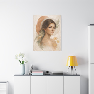 Portrait féminin abstrait naturel – Affiche & toile déco moderne | VISUAI