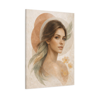 Portrait féminin abstrait naturel – Affiche & toile déco moderne | VISUAI