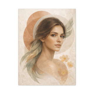 Portrait féminin abstrait naturel – Affiche & toile déco moderne | VISUAI