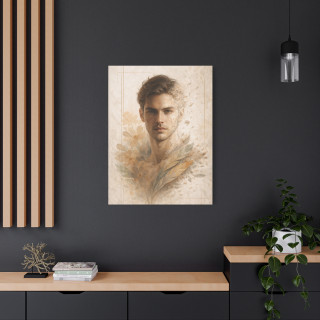 Portrait masculin abstrait fragmenté – Affiche & toile déco moderne | VISUAI