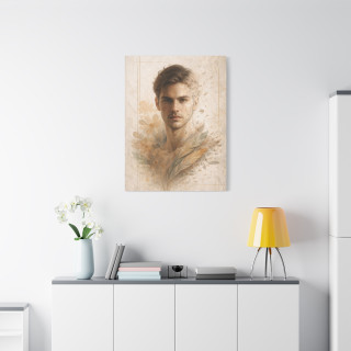 Portrait masculin abstrait fragmenté – Affiche & toile déco moderne | VISUAI