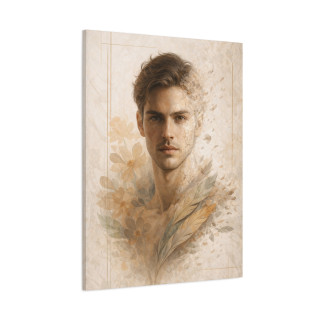 Portrait masculin abstrait fragmenté – Affiche & toile déco moderne | VISUAI