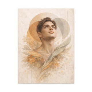 Portrait masculin abstrait moderne – Affiche & toile déco élégante | VISUAI