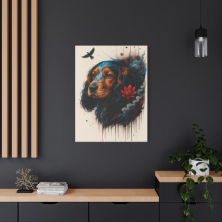 Illustration chien artistique – Poster & toile 30x40 / 40x60