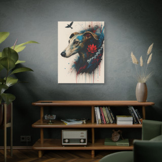 Illustration chien artistique abstrait – Poster & toile 30x40 / 40x60