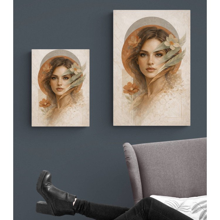 Affiche & Toile Portrait Féminin Abstrait – Douceur Florale &...