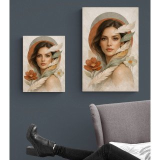 Affiche & Toile Portrait Féminin Abstrait – Élégance Naturelle &...