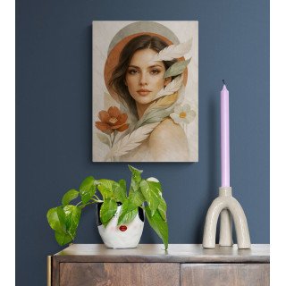 Affiche & Toile Portrait Féminin Abstrait – Élégance Naturelle &...