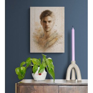 Affiche & Toile Portrait Masculin Abstrait – Fragment & Énergie...