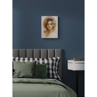 Affiche & Toile Portrait Féminin Abstrait – Douceur Florale &...