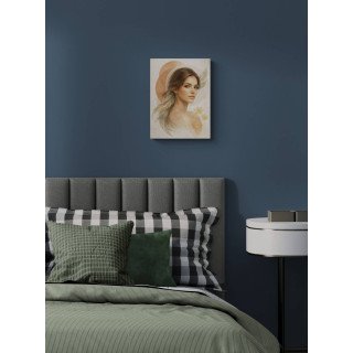 Affiche & Toile Portrait Féminin Abstrait – Harmonie Végétale &...