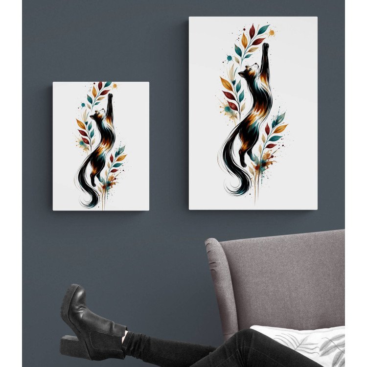 Chat Élancé Artistique – Affiche Aquarelle Moderne Verticale