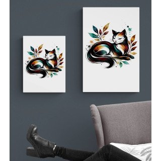 Illustration chat artistique moderne – Poster & toile 30x40 / 40x60