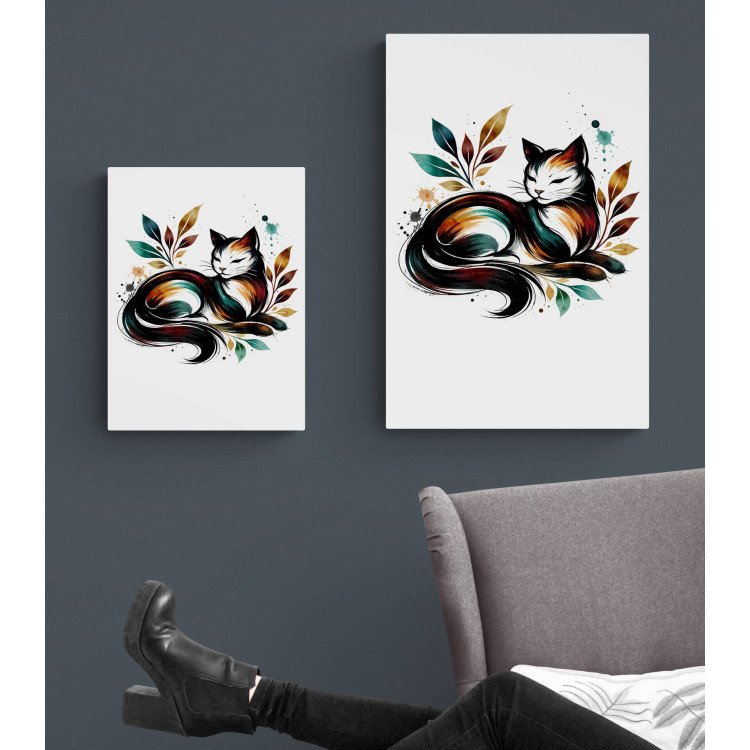 Illustration chat artistique moderne – Poster & toile 30x40 / 40x60