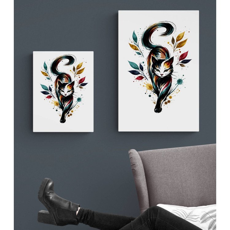 Illustration chat artistique coloré – Poster & toile 30x40 / 40x60