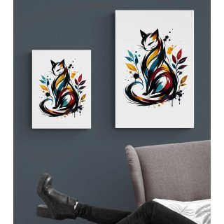 Poster Chat Artistique Moderne – Déco Murale Élégante