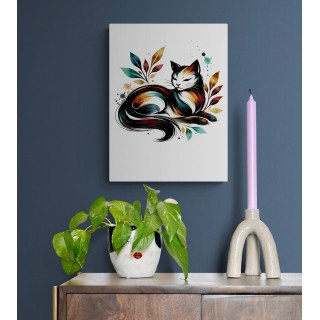 Illustration chat artistique moderne – Poster & toile 30x40 / 40x60