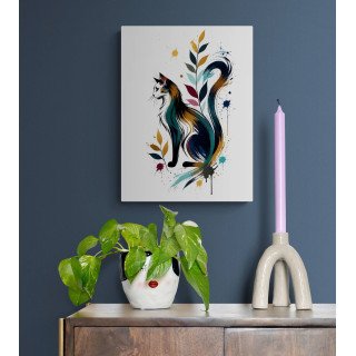 Chat Profil Élégant – Affiche Artistique Aquarelle Moderne Verticale