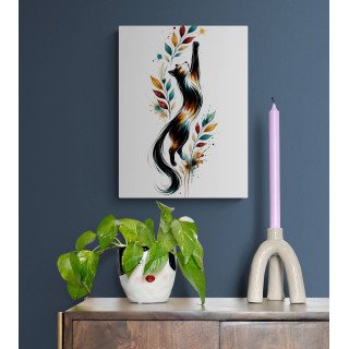 Chat Élancé Artistique – Affiche Aquarelle Moderne Verticale