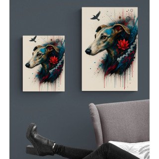 Whippet abstrait et graffiti – Instincts en Couleur | VISUAI