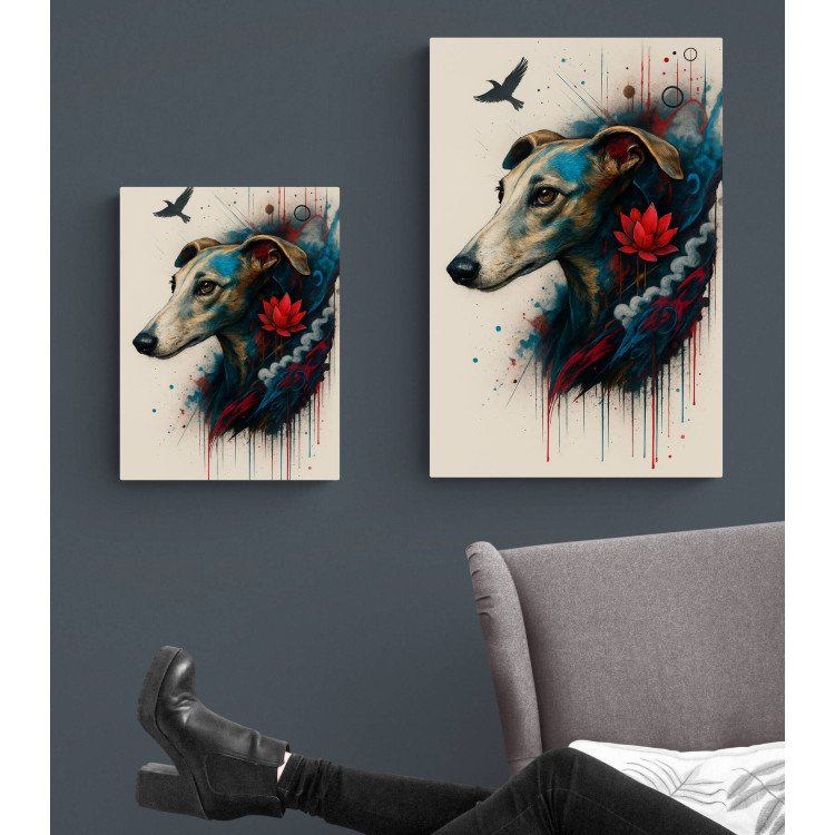 Whippet abstrait et graffiti – Instincts en Couleur | VISUAI