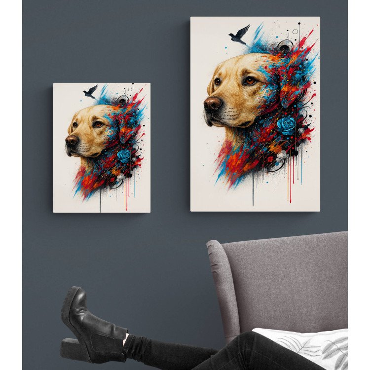 Labrador abstrait et graffiti – Instincts en Couleur | VISUAI