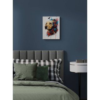 Labrador abstrait et graffiti – Instincts en Couleur | VISUAI