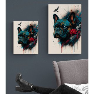 Illustration chien coloré – Poster & toile 30x40 / 40x60