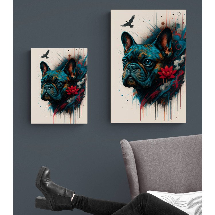 Illustration chien coloré – Poster & toile 30x40 / 40x60
