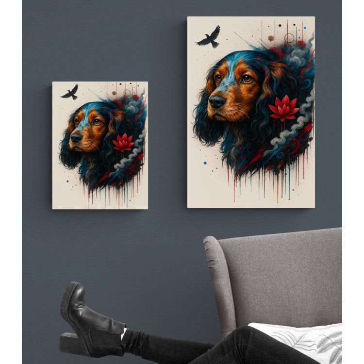 Illustration chien artistique – Poster & toile 30x40 / 40x60