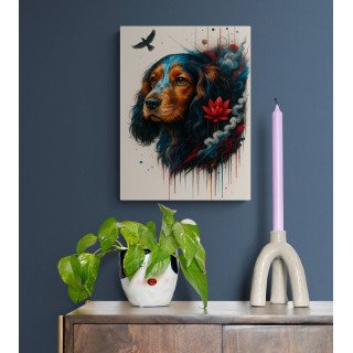 Illustration chien artistique – Poster & toile 30x40 / 40x60