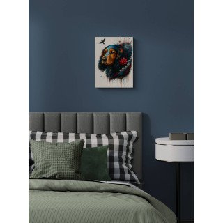 Illustration chien artistique – Poster & toile 30x40 / 40x60