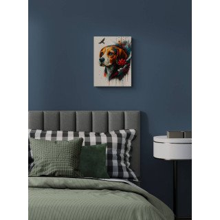 Illustration chien coloré moderne – Poster & toile 30x40 / 40x60