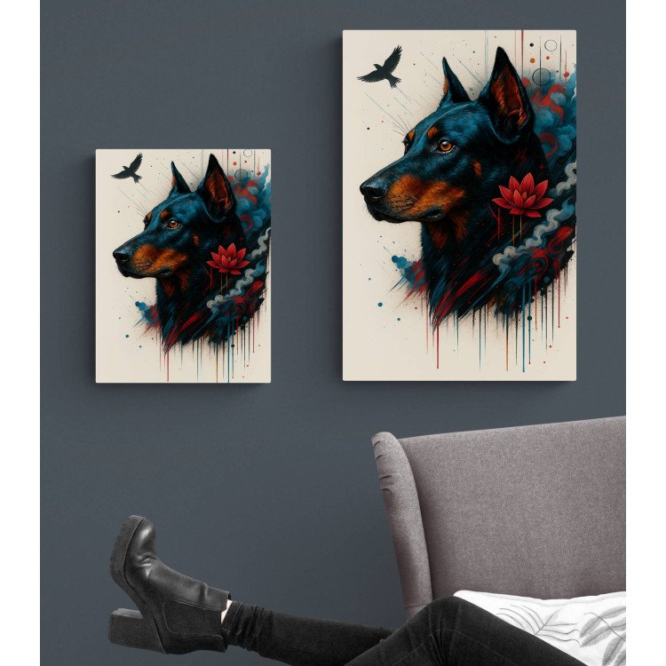 Illustration chien moderne  – Poster & toile 30x40 / 40x60