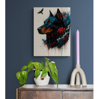 Illustration chien moderne  – Poster & toile 30x40 / 40x60