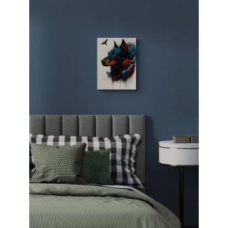 Illustration chien moderne  – Poster & toile 30x40 / 40x60