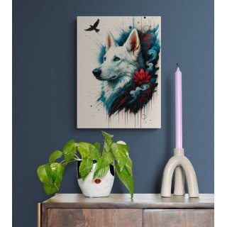 Illustration chien artistique – Poster & toile 30x40 / 40x60