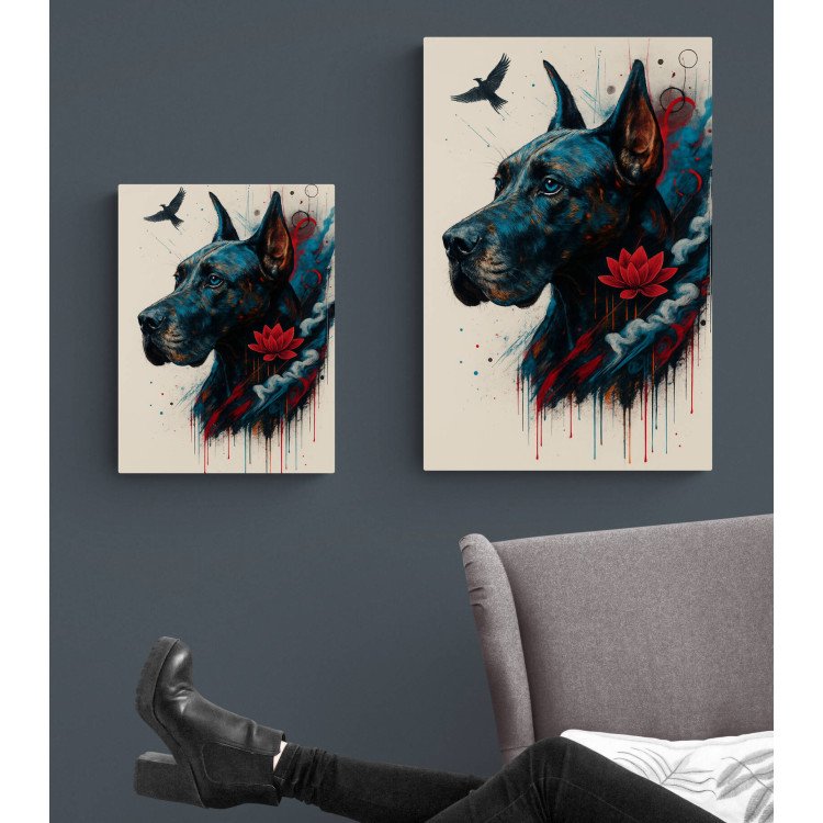 Illustration chien moderne  – Poster & toile 30x40 / 40x60