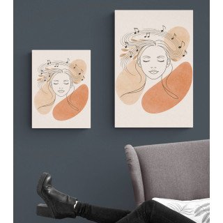 Illustration musique intérieure et douceur féminine – Lignes de Douceur