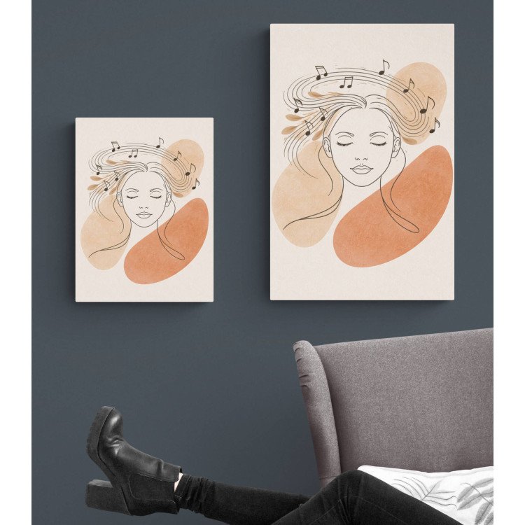 Illustration musique intérieure et douceur féminine – Lignes de Douceur