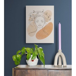 Illustration musique intérieure et douceur féminine – Lignes de Douceur