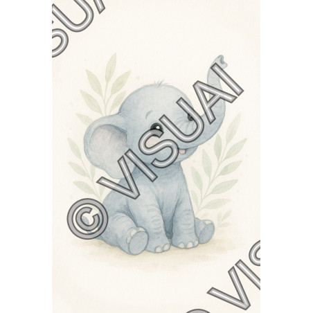 Bébé Éléphant Bleu